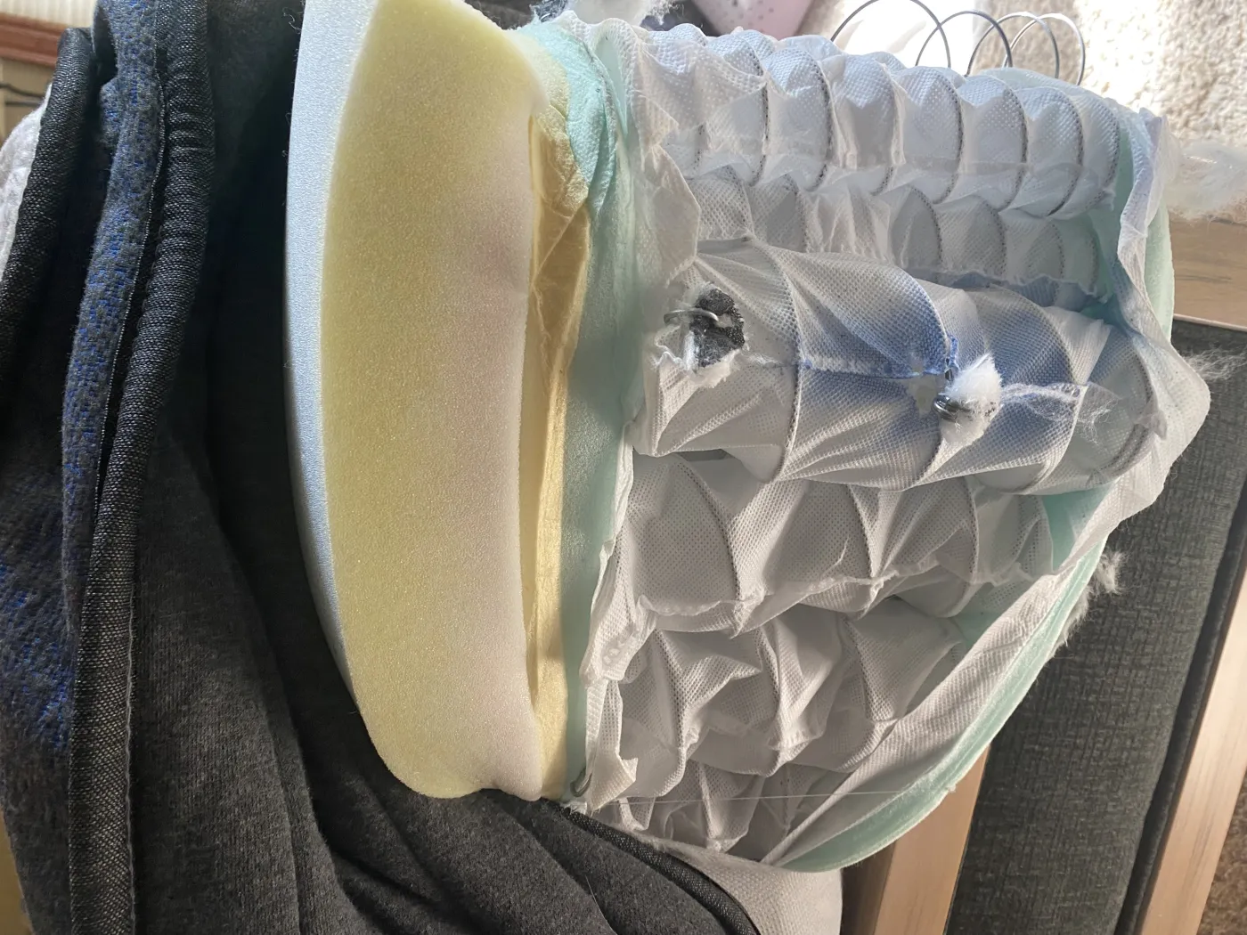 Helix Midnight Luxe cut open, showing its layers
